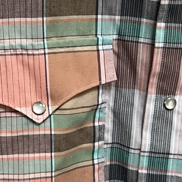 Vintage Mesquite Western Plaid Short Sleeve Shirt Mens Size 15 Cowboy - Picture 5 of 5
